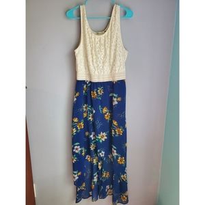 High-low lace and floral dress